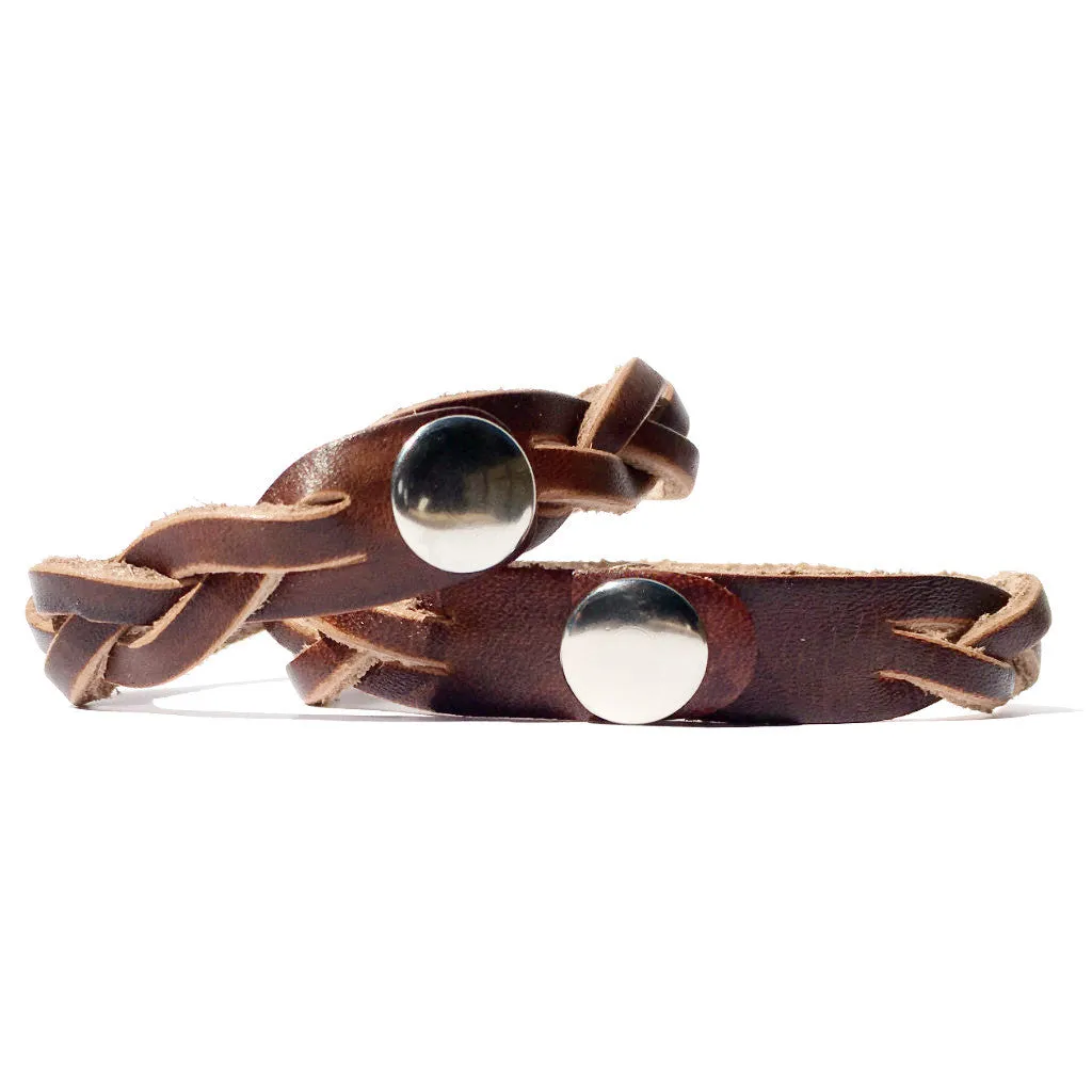 Her Cowboy & His Angel Leather Bracelets (Pair)
