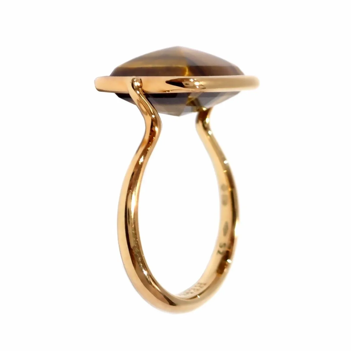 Hermes Tiger Eye Rose Gold Cocktail Ring