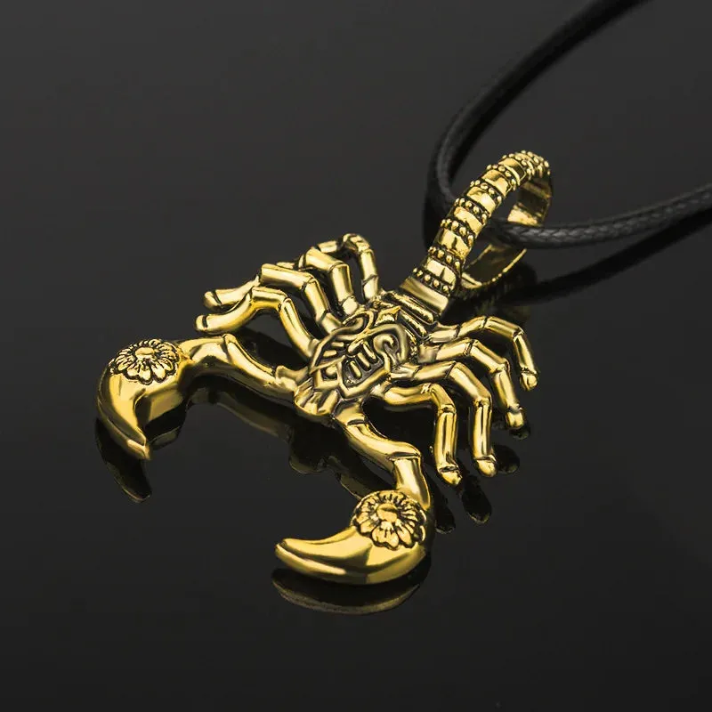 Hip Hop Punk Men Necklaces Scorpion King Rope Clavicle Long Chain Charm Pendant Necklace Party Gifts Gold/Silver Plated Jewelry