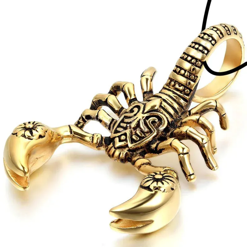 Hip Hop Punk Men Necklaces Scorpion King Rope Clavicle Long Chain Charm Pendant Necklace Party Gifts Gold/Silver Plated Jewelry