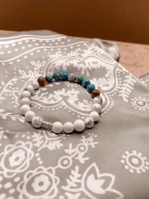 Howlite & Blue Sea Sediment Charm Bracelet