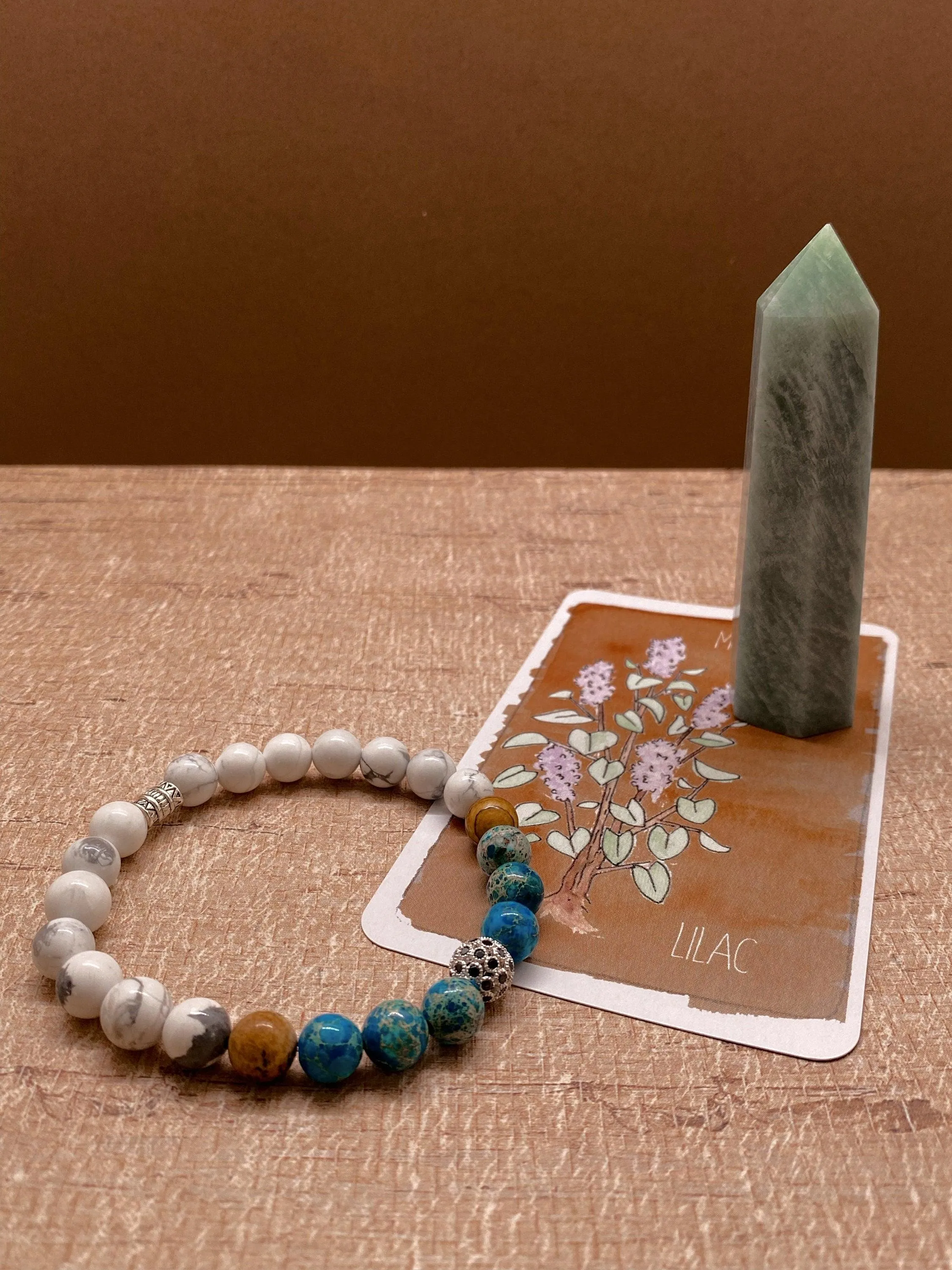 Howlite & Blue Sea Sediment Charm Bracelet