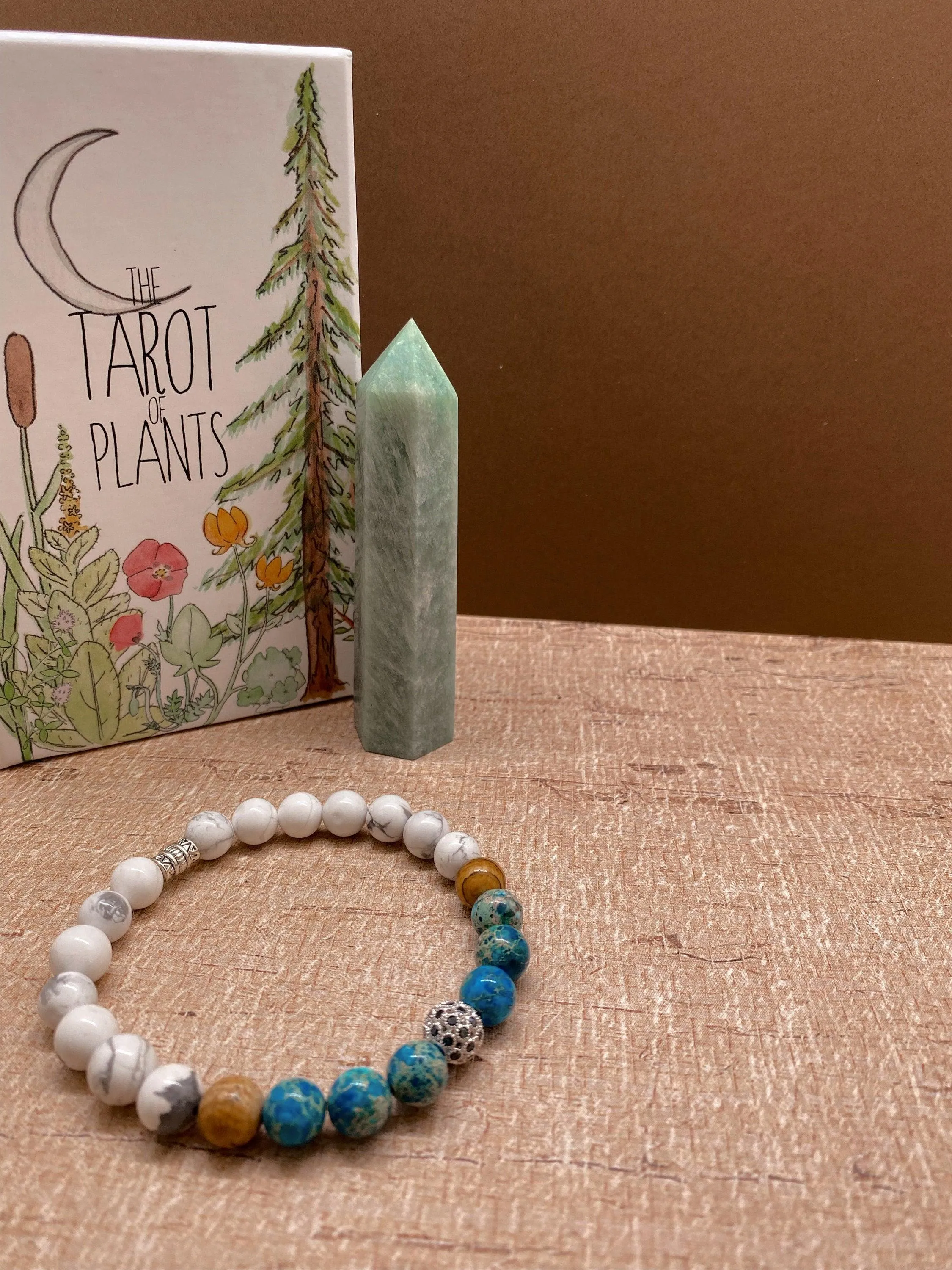 Howlite & Blue Sea Sediment Charm Bracelet