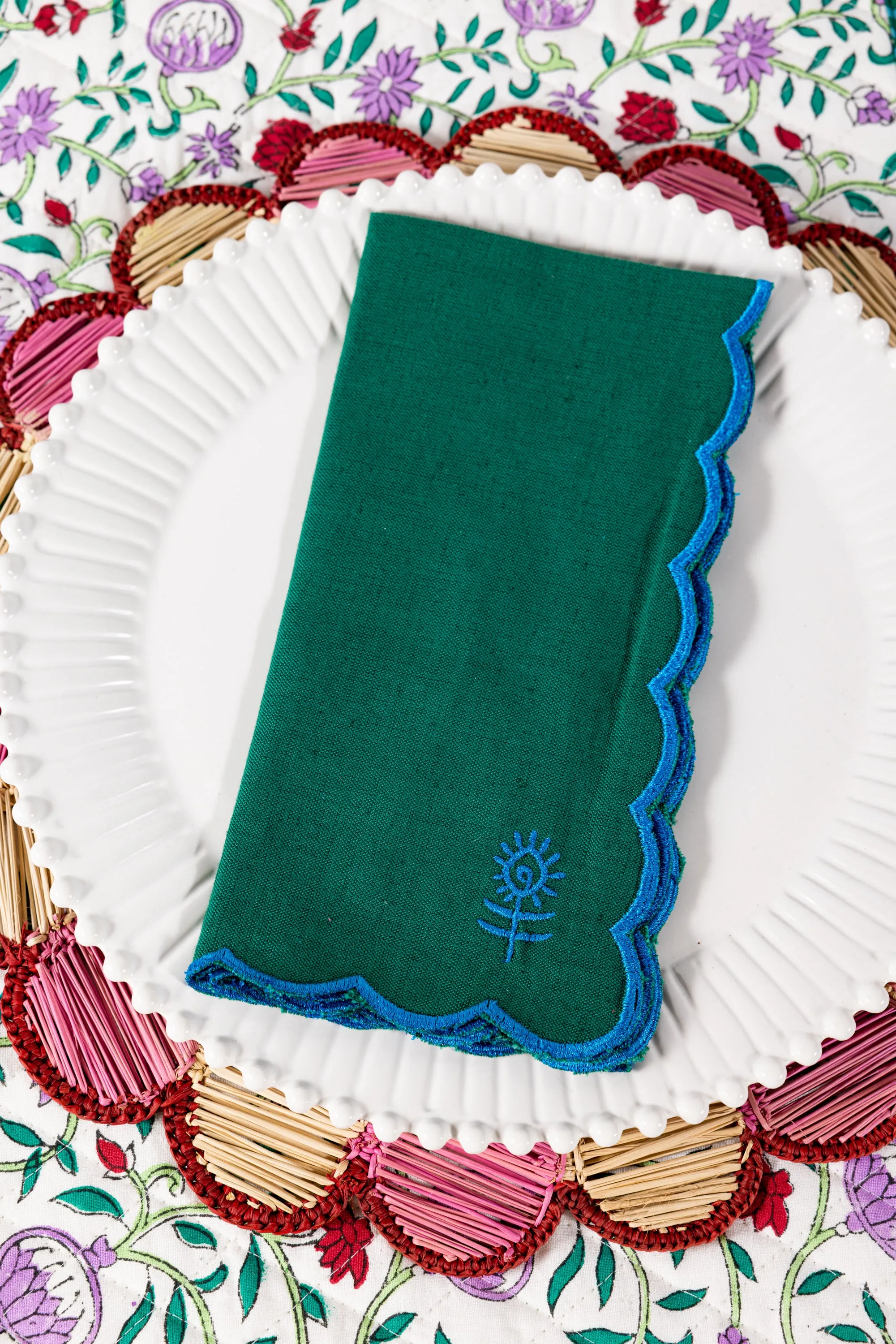 Icon Linen Napkins S/4 - Emerald   Peacock