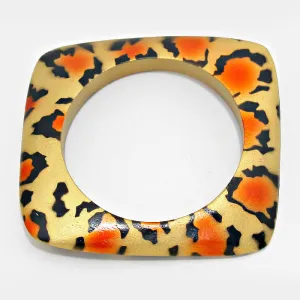 iLLASPARKZ Leopard Wooden Saucer Bangle Bracelet