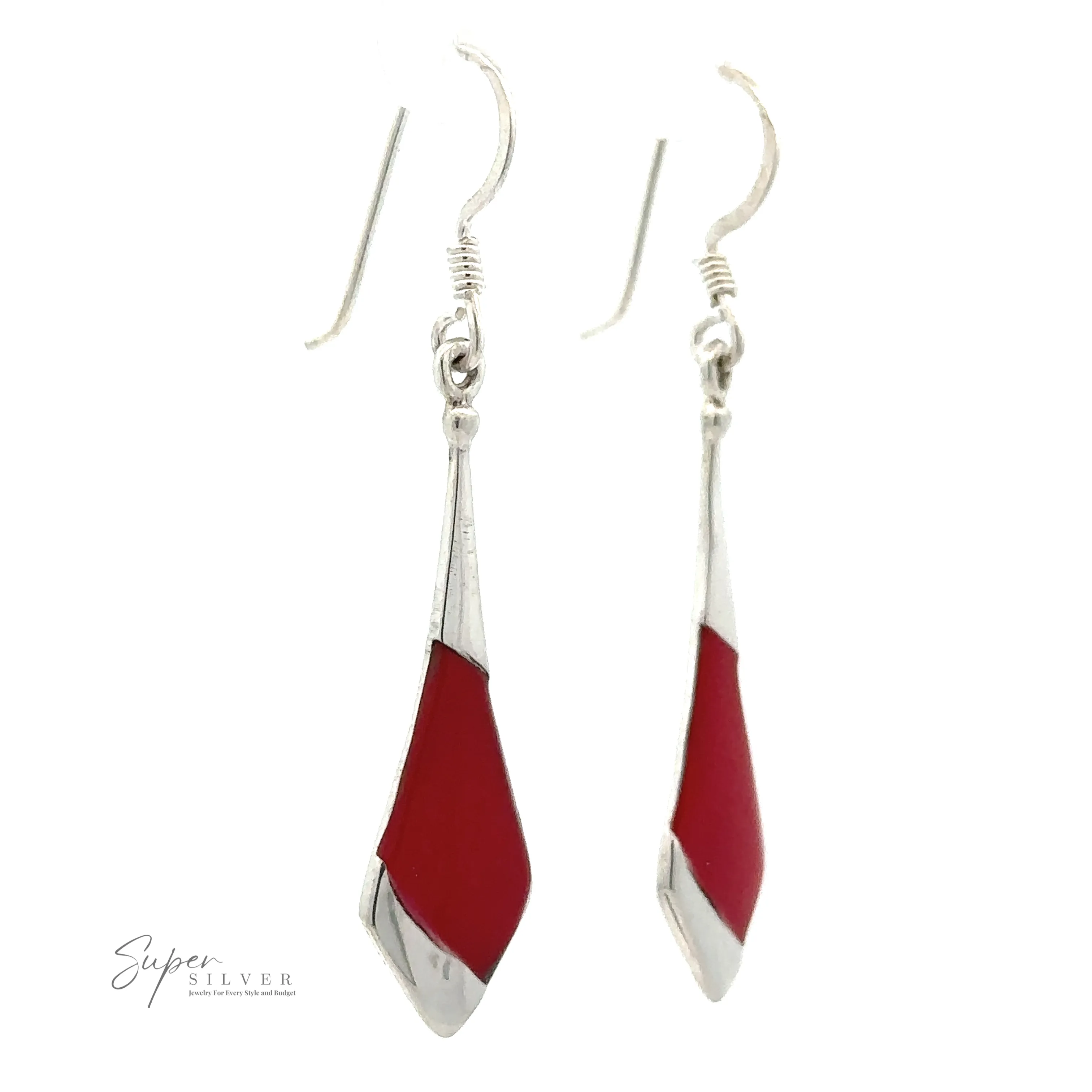 Inlaid Tie-Shaped Earrings