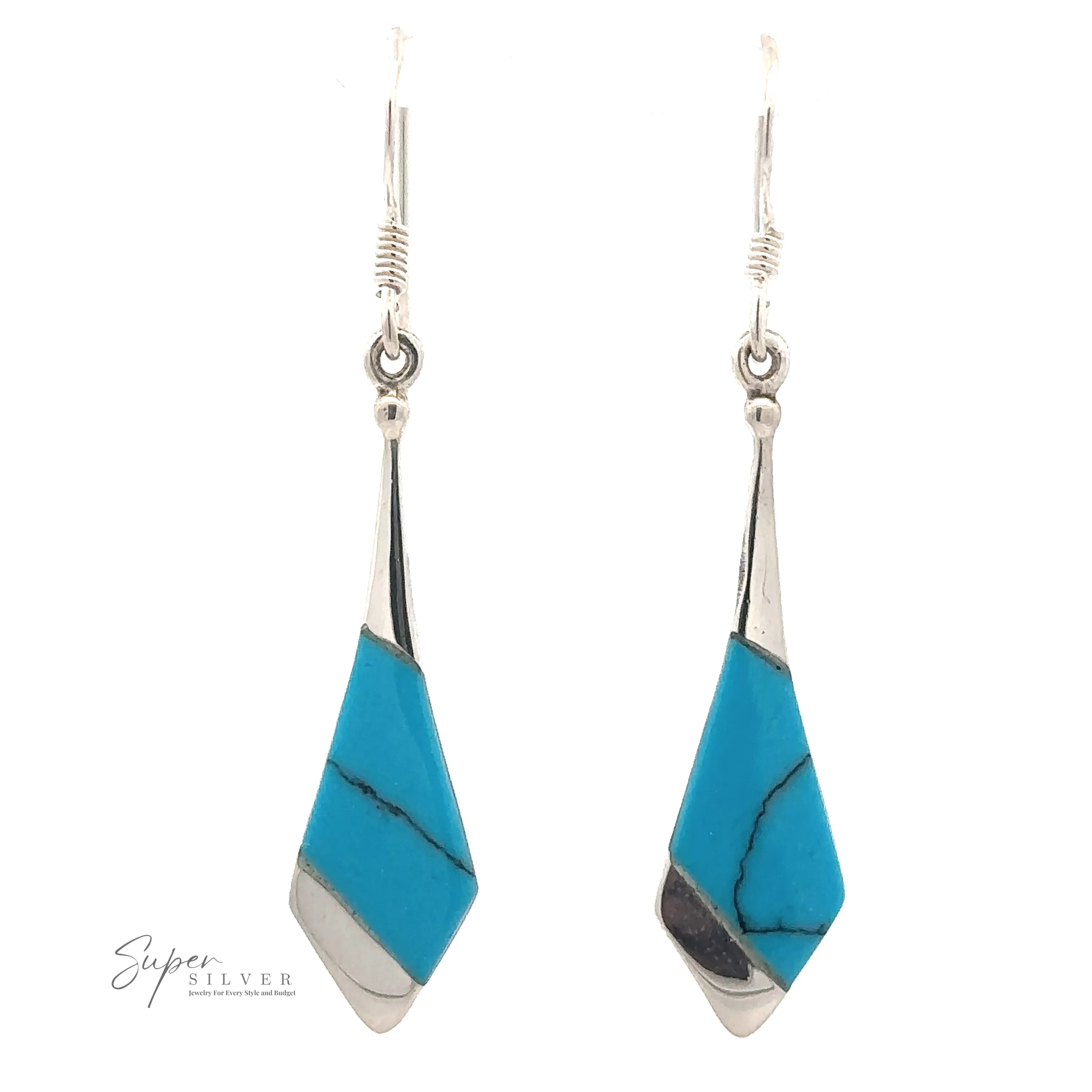 Inlaid Tie-Shaped Earrings