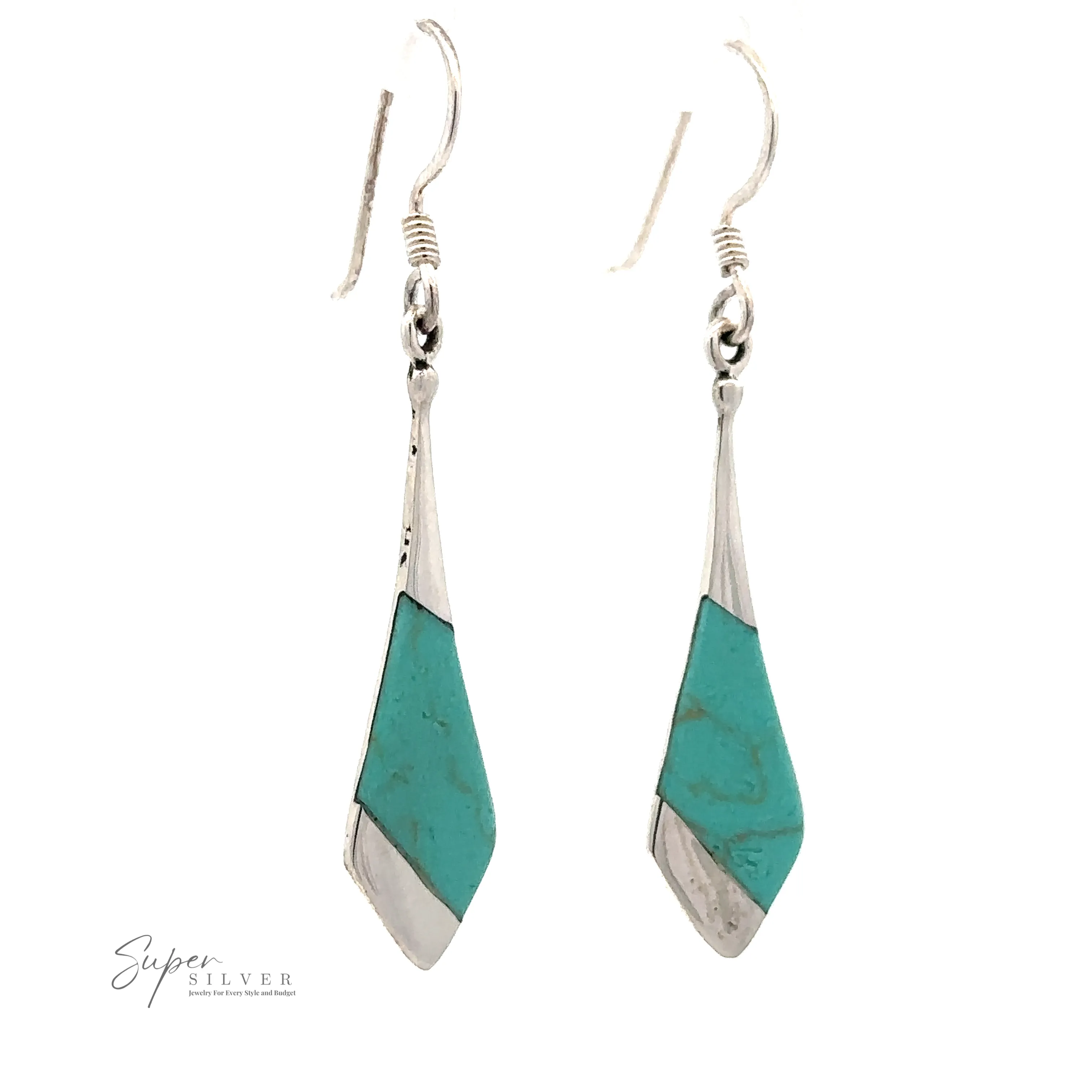 Inlaid Tie-Shaped Earrings