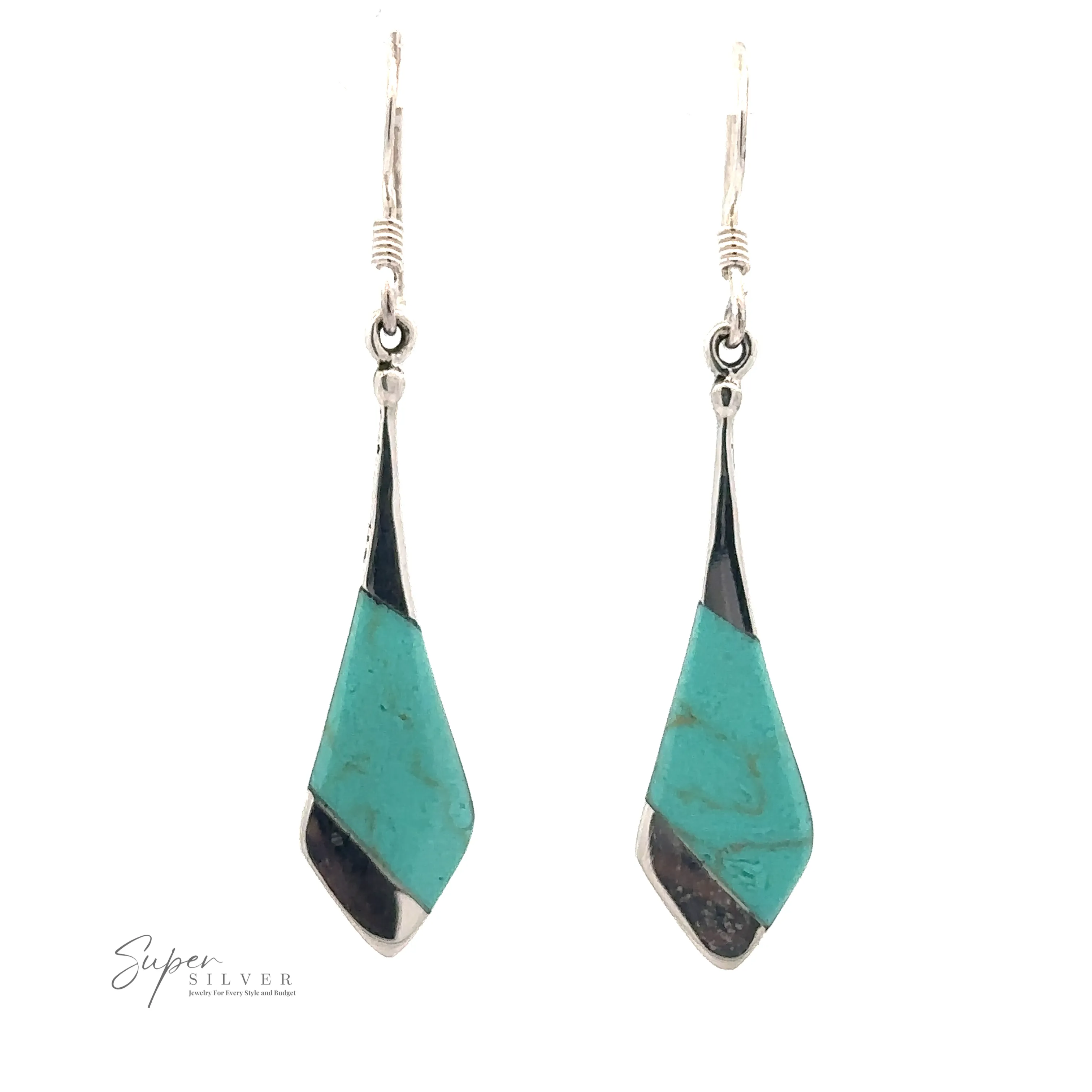 Inlaid Tie-Shaped Earrings