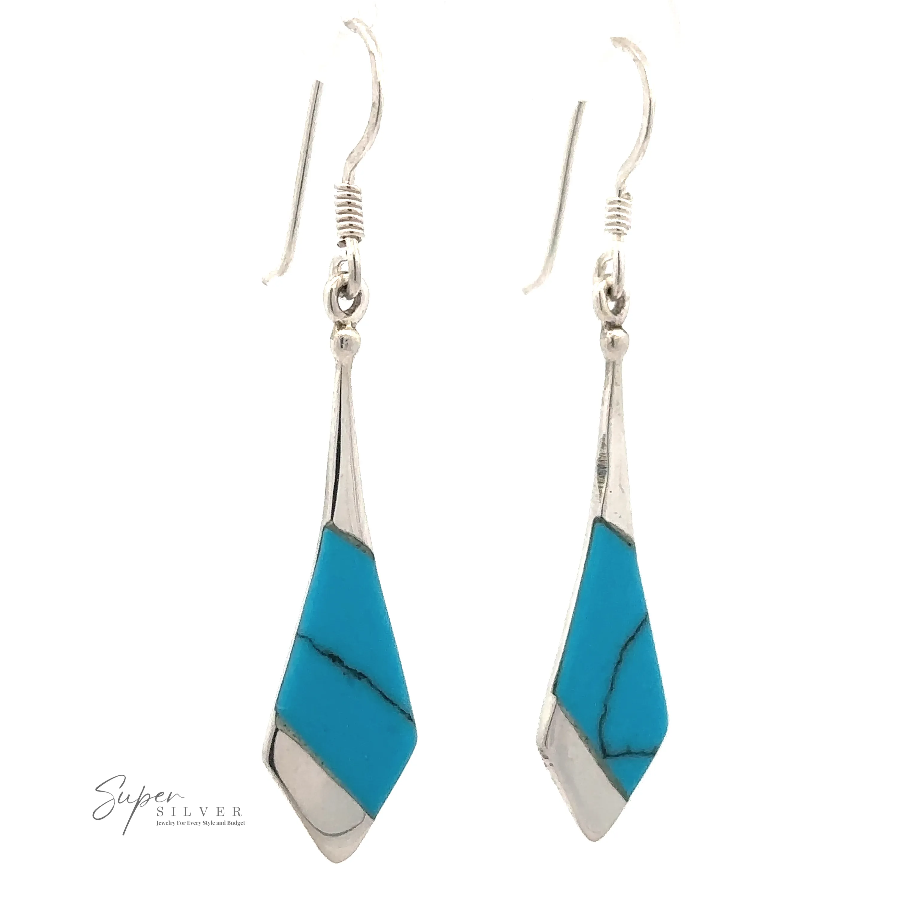 Inlaid Tie-Shaped Earrings