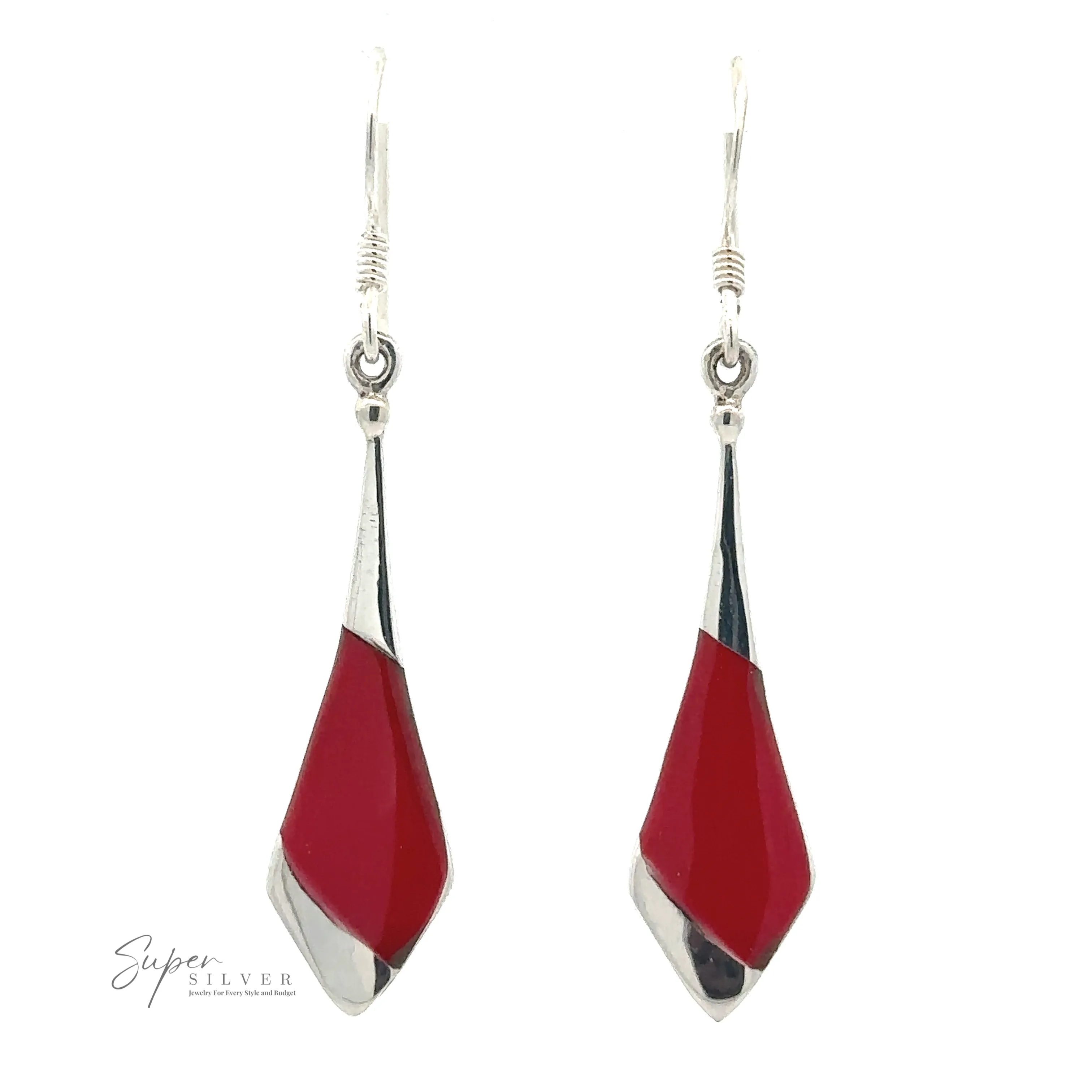 Inlaid Tie-Shaped Earrings