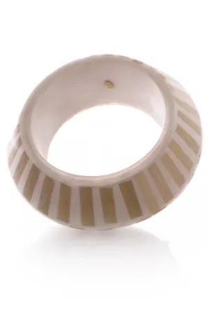 KENNETH JAY LANE Large Ivory Wooden Zebra Bracelet