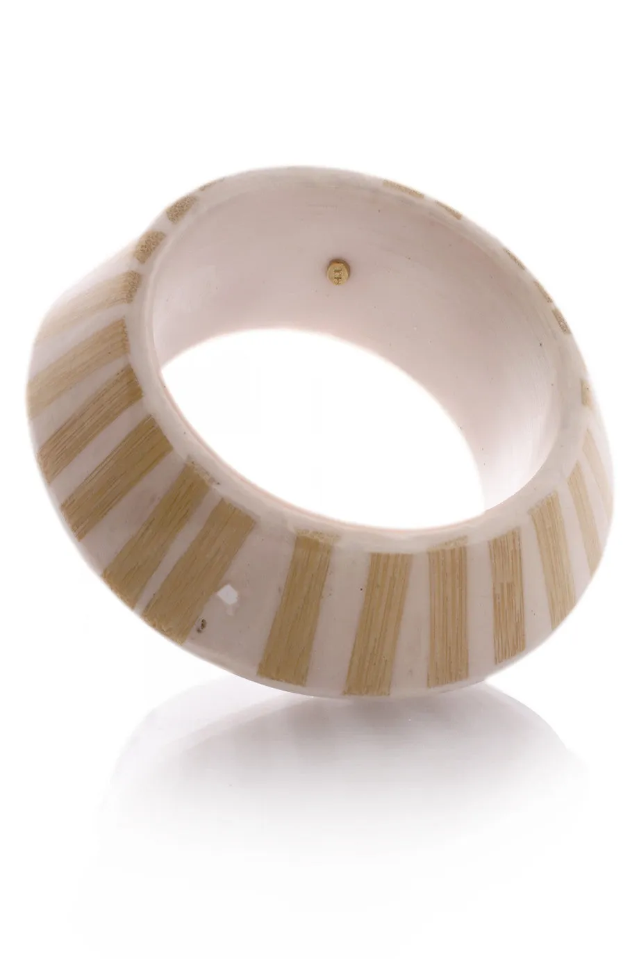 KENNETH JAY LANE Large Ivory Wooden Zebra Bracelet