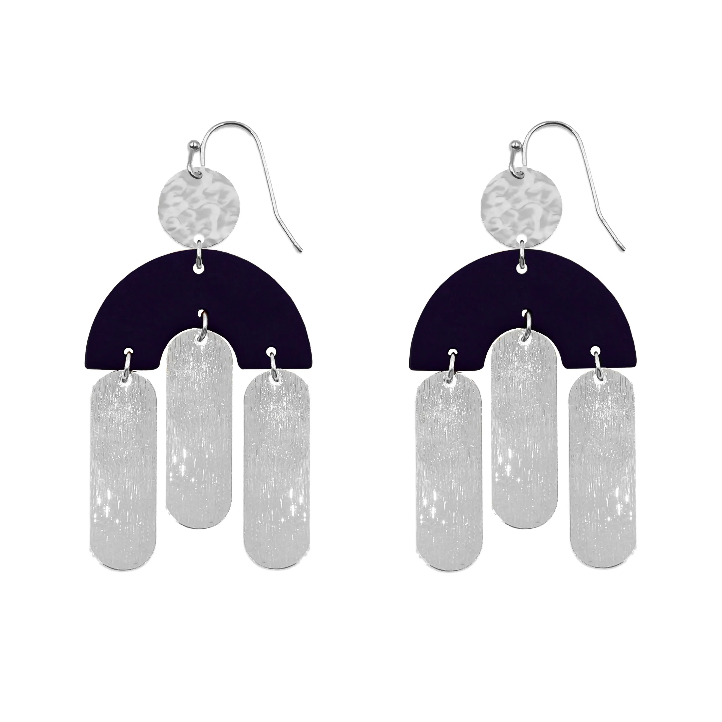 Kissa Collection - Silver Navy Earrings (Wholesale)