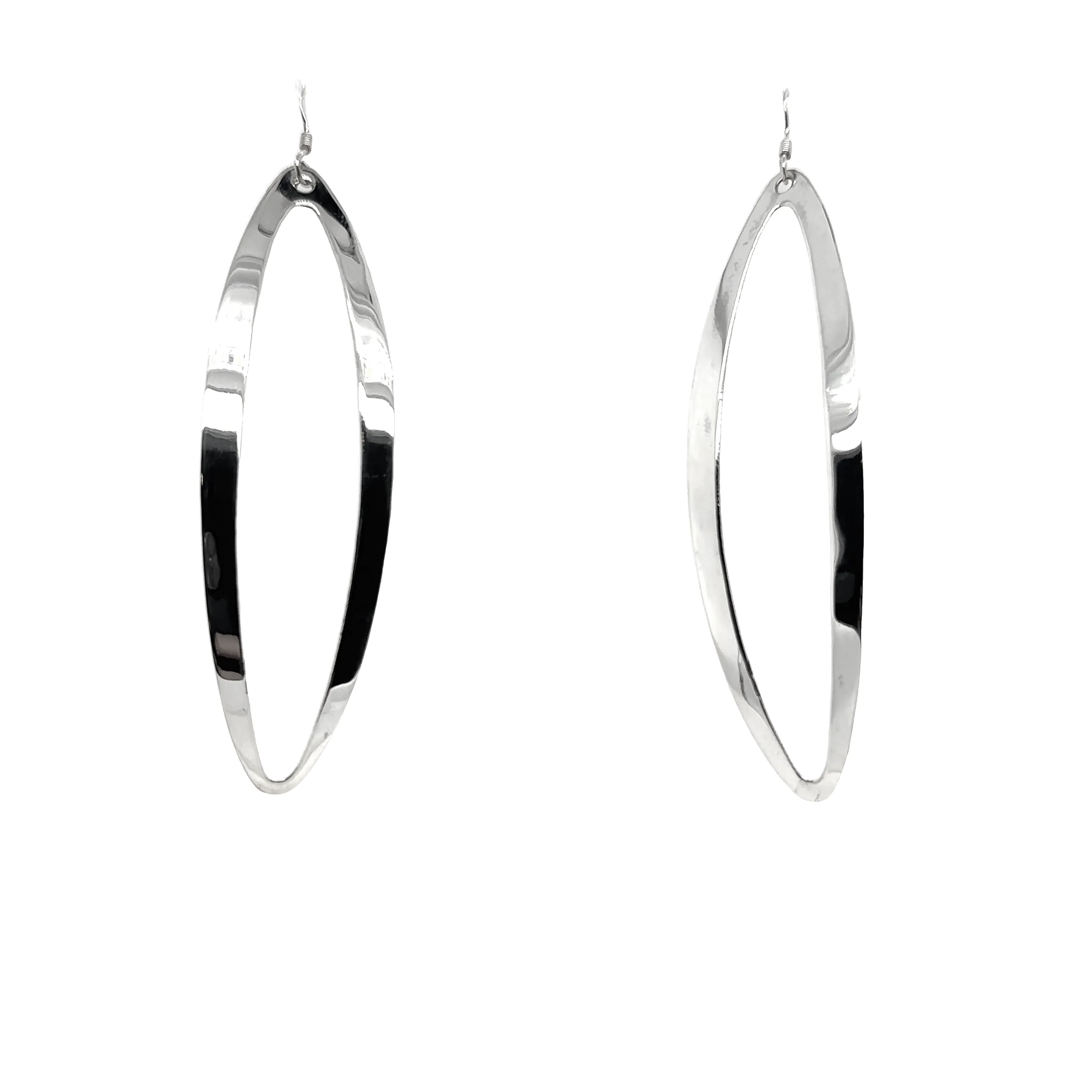 Large Elliptical Dangle Earrings
