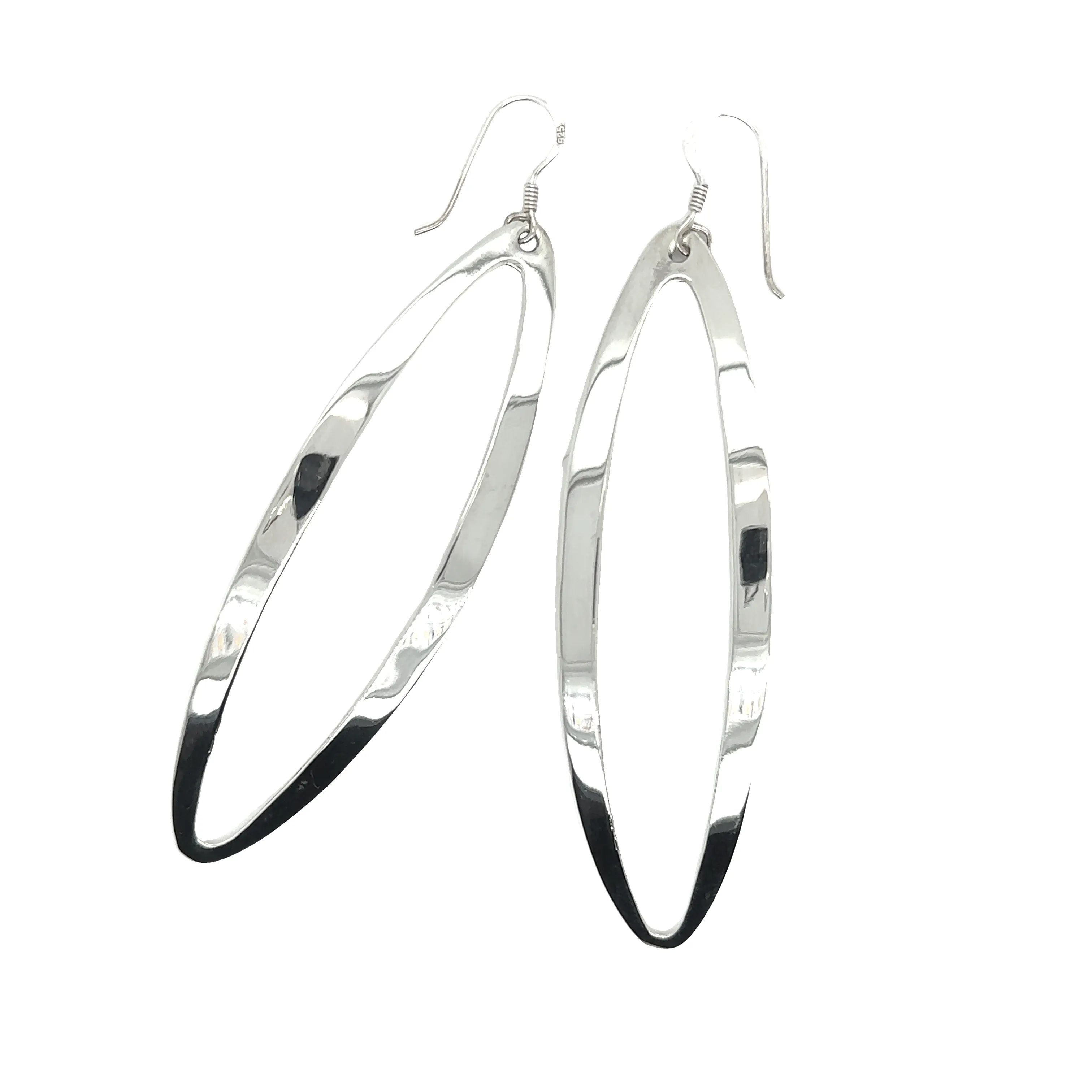Large Elliptical Dangle Earrings