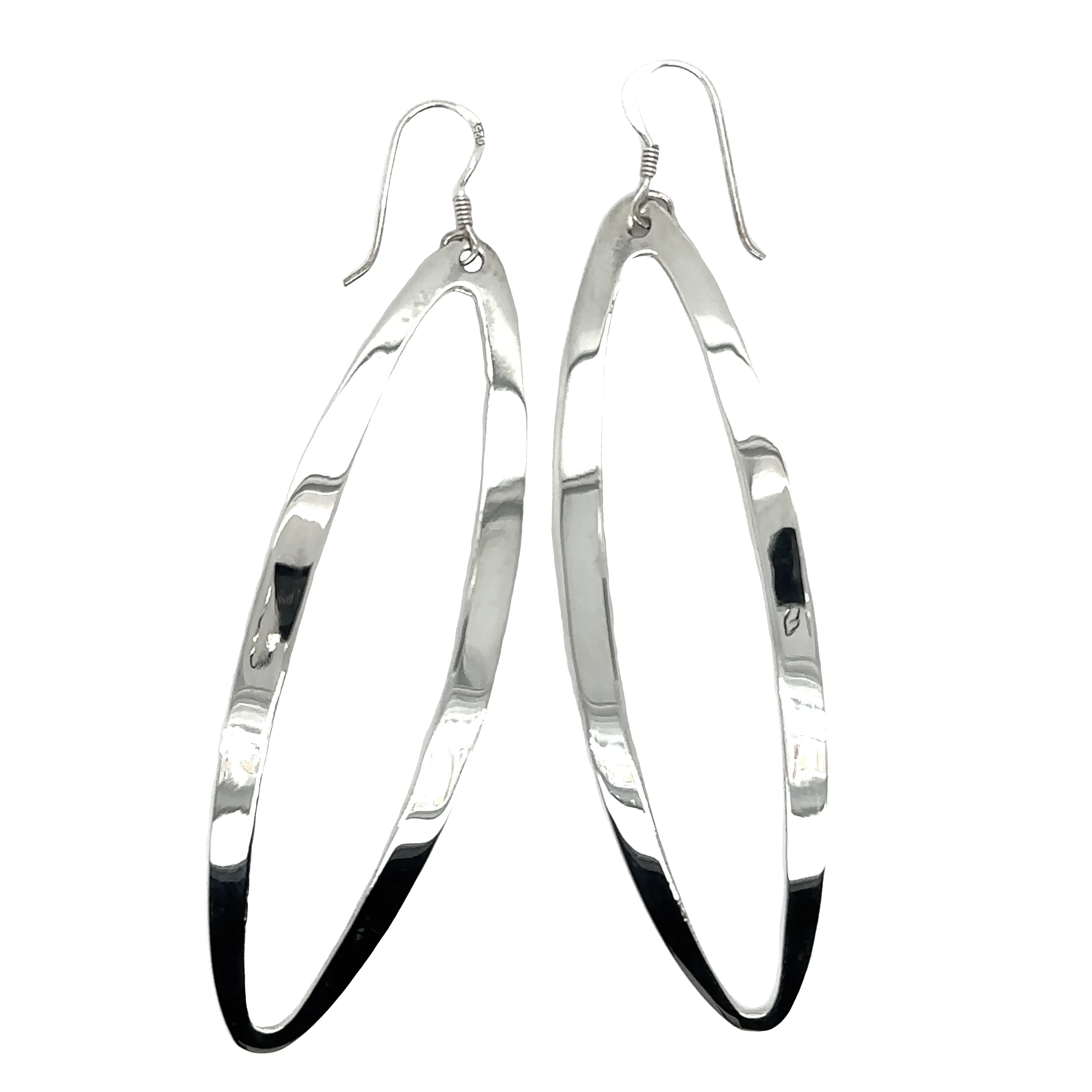 Large Elliptical Dangle Earrings