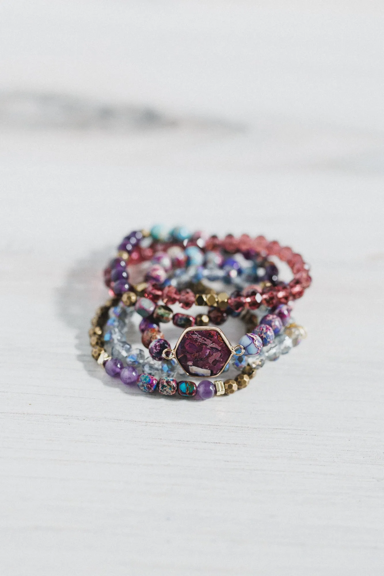 Lavender Glow Bracelet Set - Purple