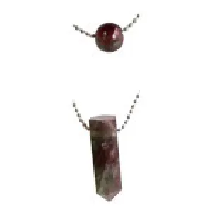 Layered Bead and Point Necklaces - Garnet