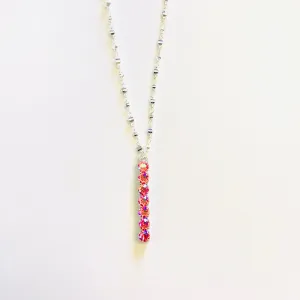Long Bar Necklace in Rose AB