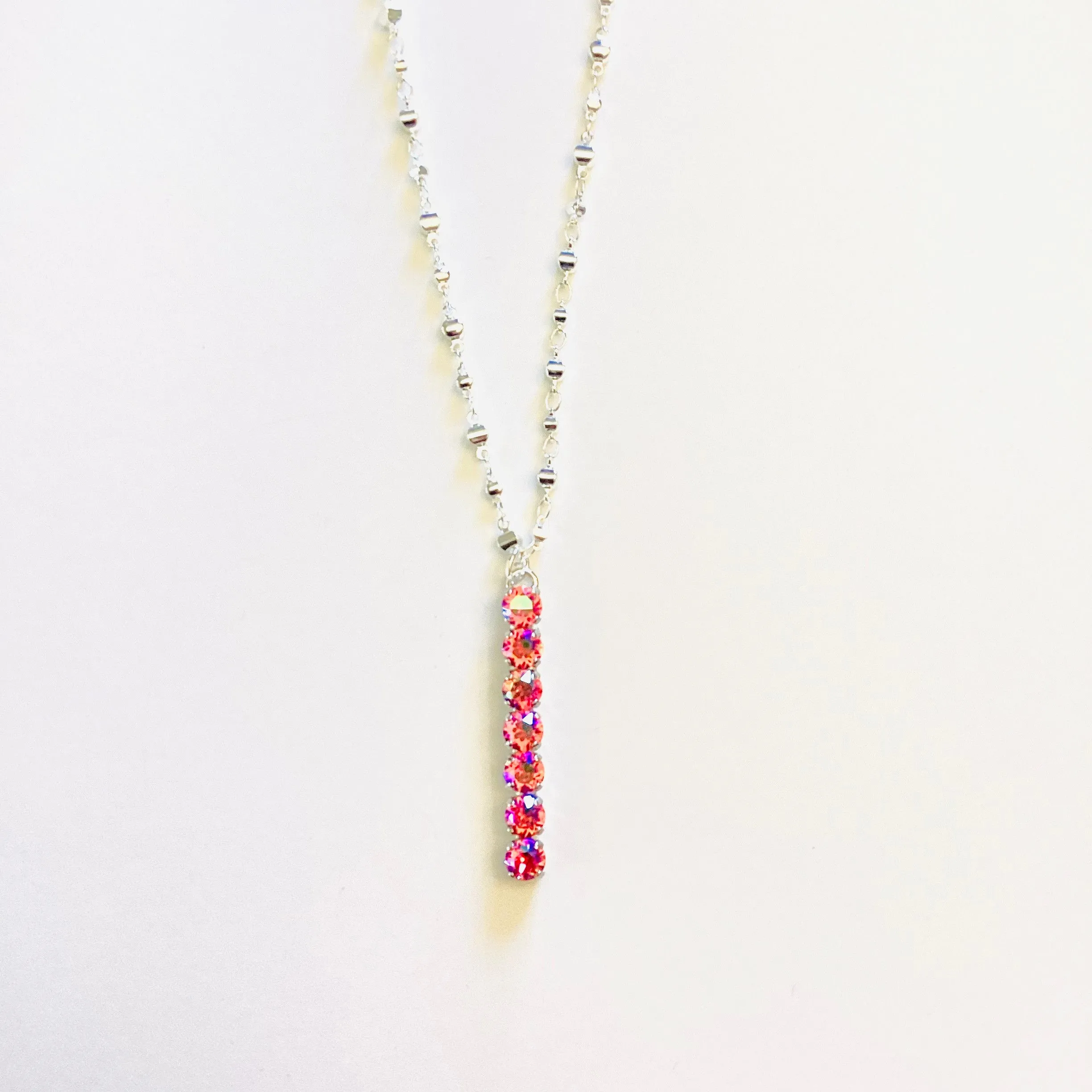 Long Bar Necklace in Rose AB