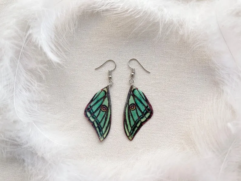 Luna Moth Wing Earrings