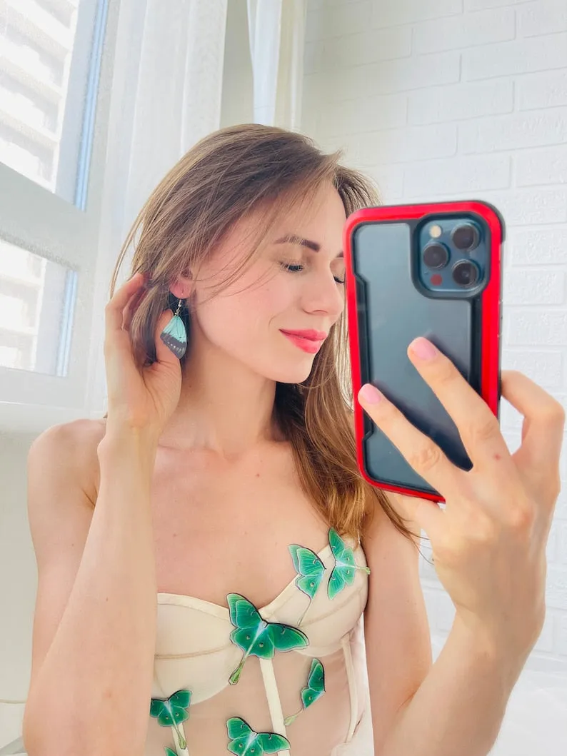 Luna Moth Wing Earrings