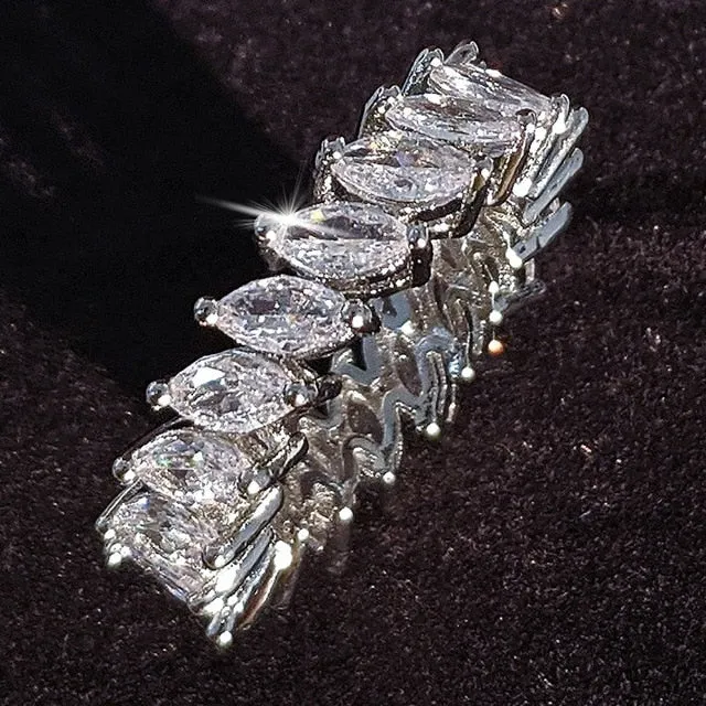 luxury 925 sterling silver wedding band eternity ring for women big gift for ladies love wholesale lots bulk jewelry R4577