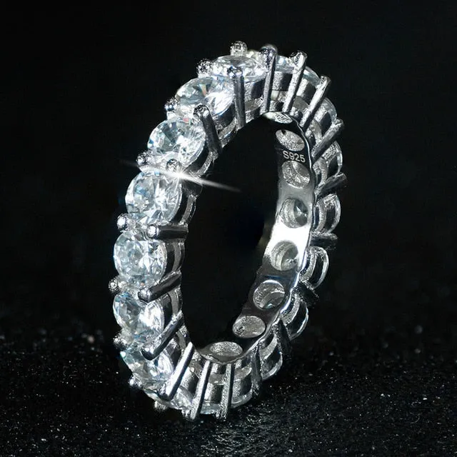 luxury 925 sterling silver wedding band eternity ring for women big gift for ladies love wholesale lots bulk jewelry R4577
