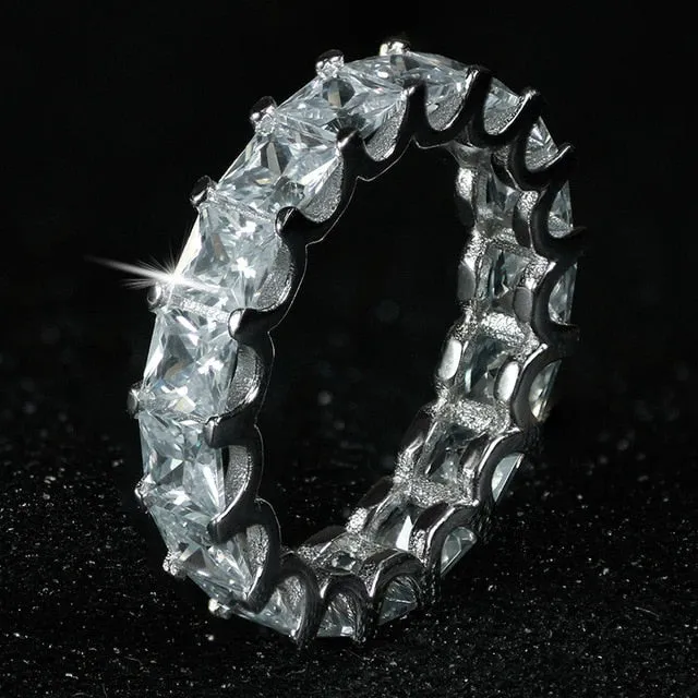 luxury 925 sterling silver wedding band eternity ring for women big gift for ladies love wholesale lots bulk jewelry R4577