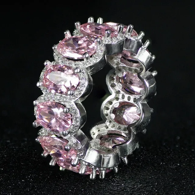 luxury 925 sterling silver wedding band eternity ring for women big gift for ladies love wholesale lots bulk jewelry R4577