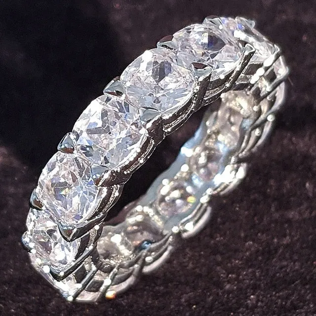 luxury 925 sterling silver wedding band eternity ring for women big gift for ladies love wholesale lots bulk jewelry R4577