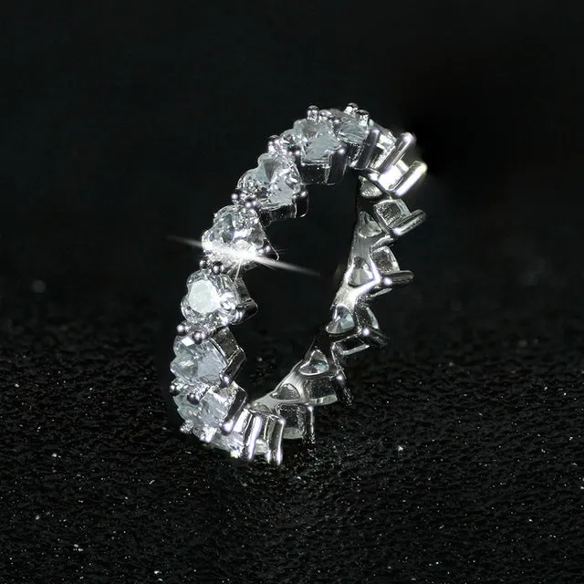 luxury 925 sterling silver wedding band eternity ring for women big gift for ladies love wholesale lots bulk jewelry R4577