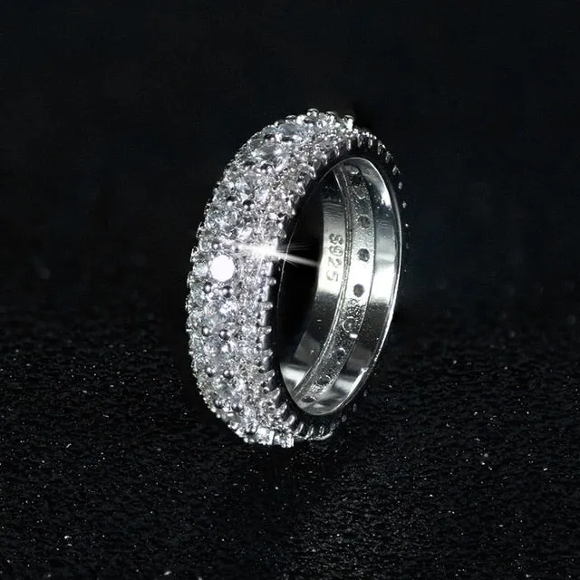 luxury 925 sterling silver wedding band eternity ring for women big gift for ladies love wholesale lots bulk jewelry R4577