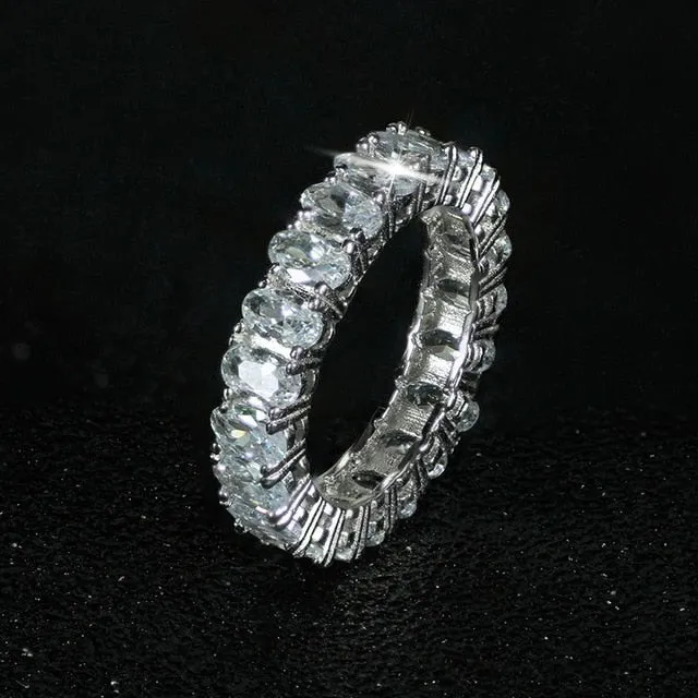 luxury 925 sterling silver wedding band eternity ring for women big gift for ladies love wholesale lots bulk jewelry R4577