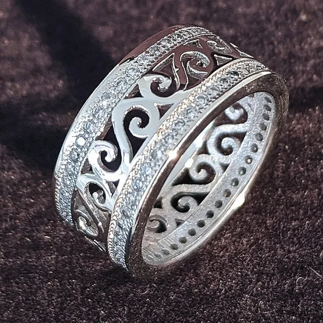 luxury 925 sterling silver wedding band eternity ring for women big gift for ladies love wholesale lots bulk jewelry R4577