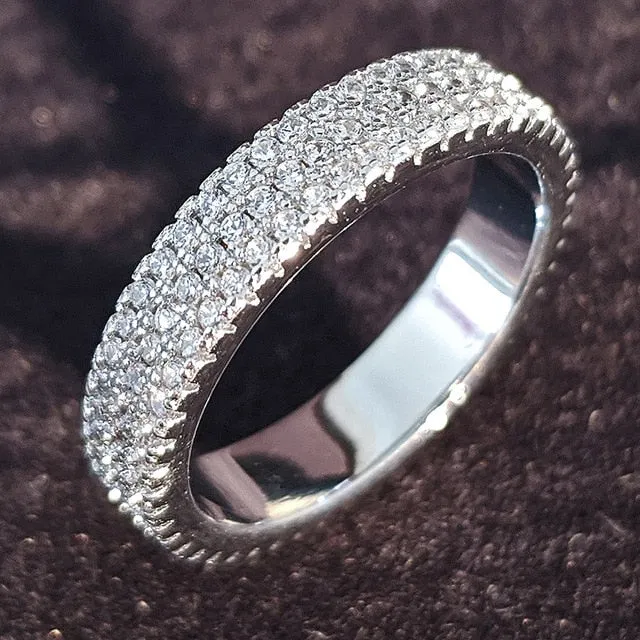 luxury 925 sterling silver wedding band eternity ring for women big gift for ladies love wholesale lots bulk jewelry R4577