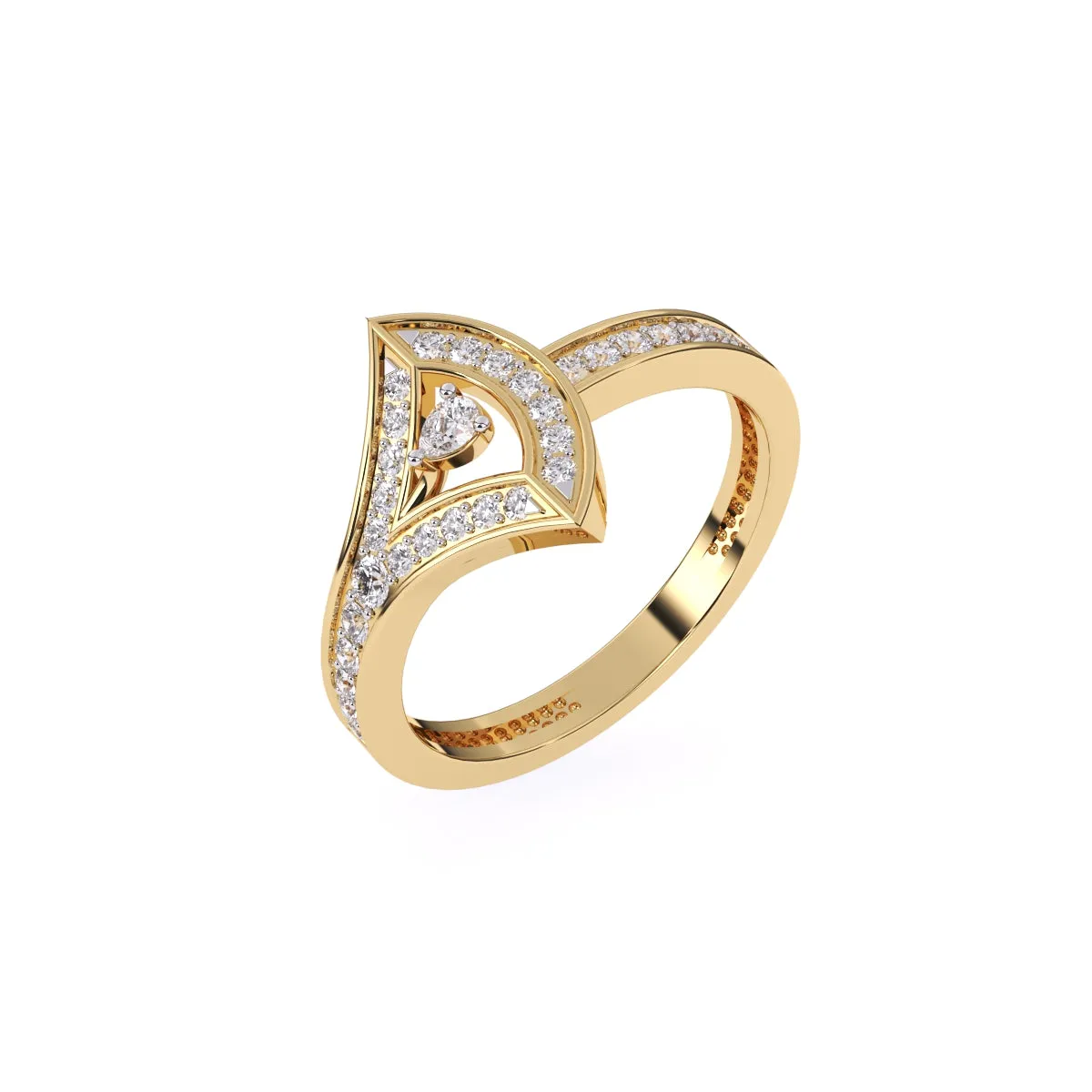 Luxury Pear Diamond Unique Engagement Ring