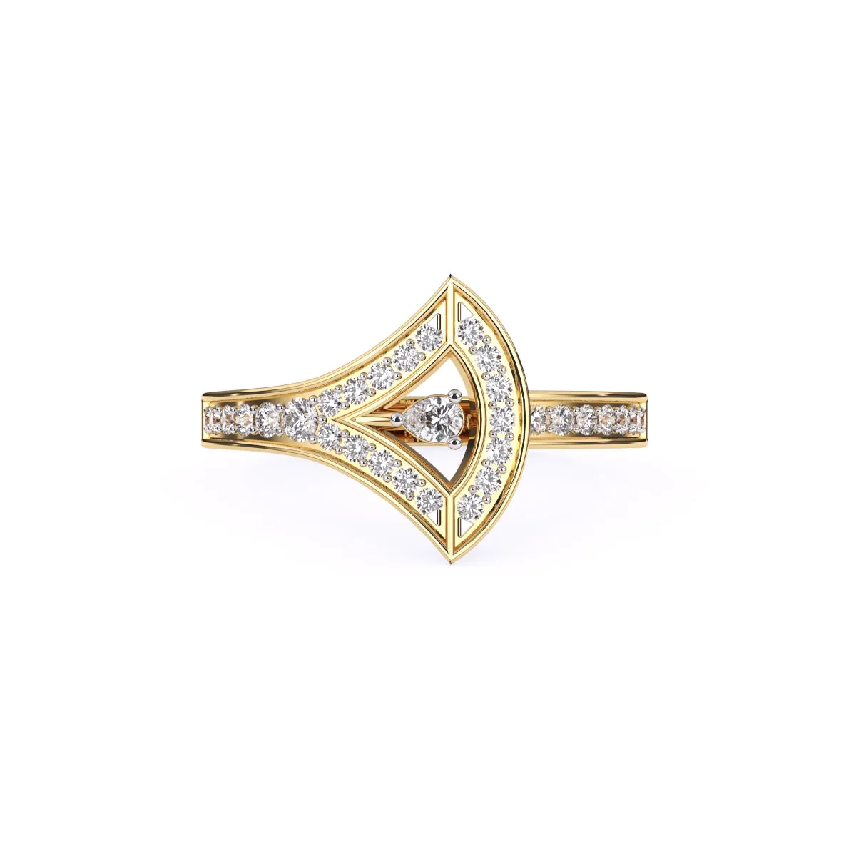 Luxury Pear Diamond Unique Engagement Ring