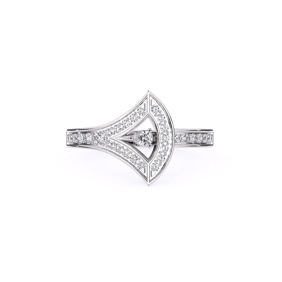 Luxury Pear Diamond Unique Engagement Ring