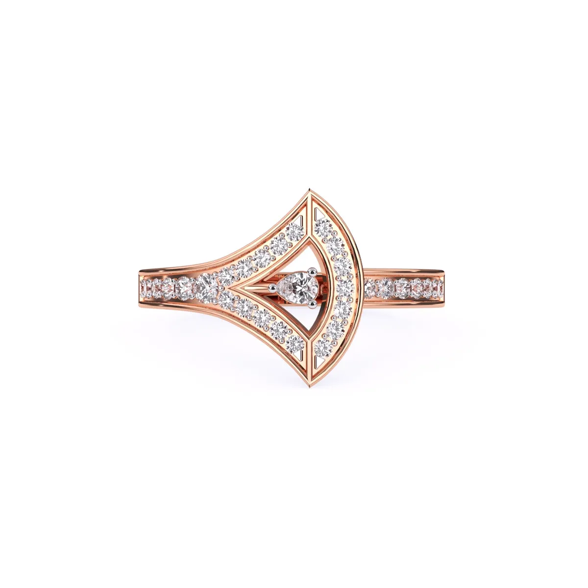Luxury Pear Diamond Unique Engagement Ring