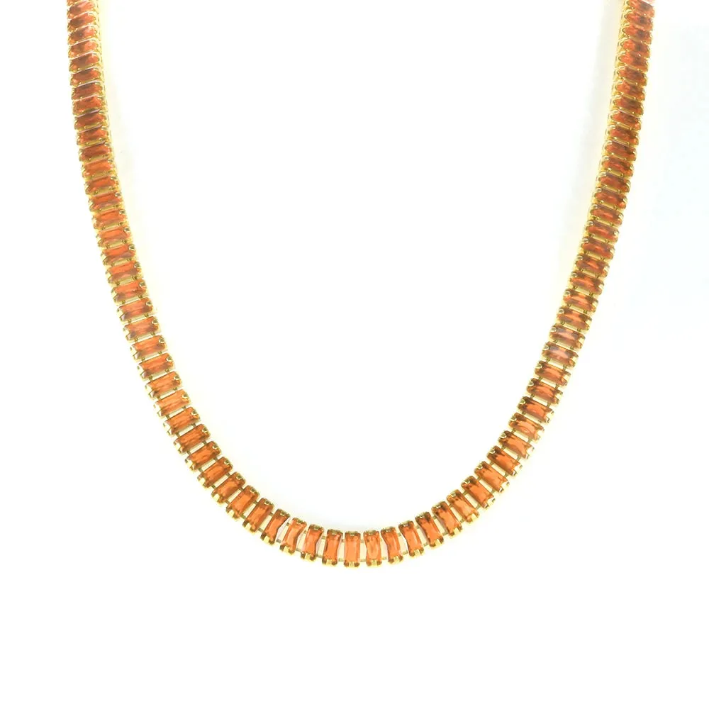 Luxury Square Colorful Bling Zircon Choker Necklace Shiny Crystal Tennis Necklace