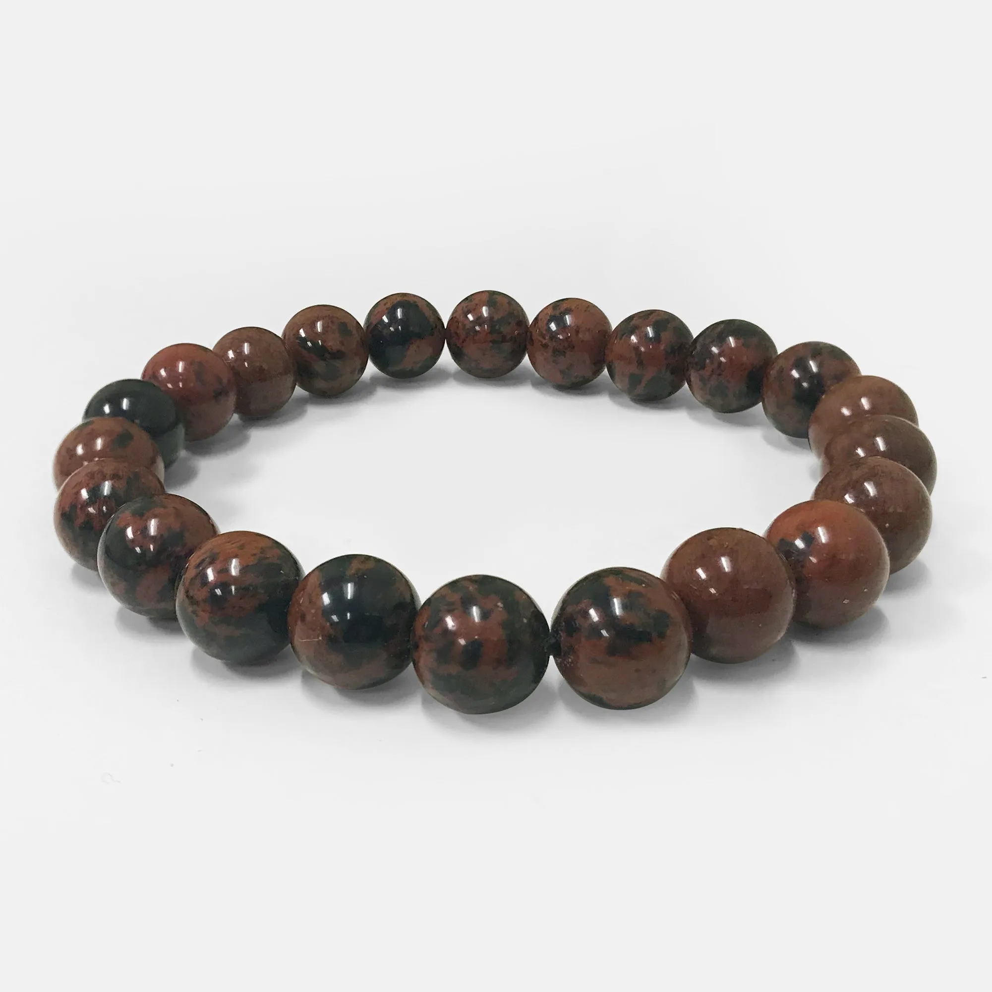 Mahogany Obsidian 8mm Round Beads Handmade Stretchable Unisex Bracelets