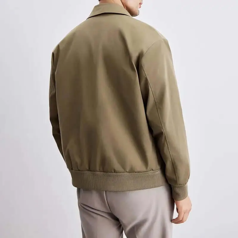 Men's Bomber Jacket with Ribbed Cuffs