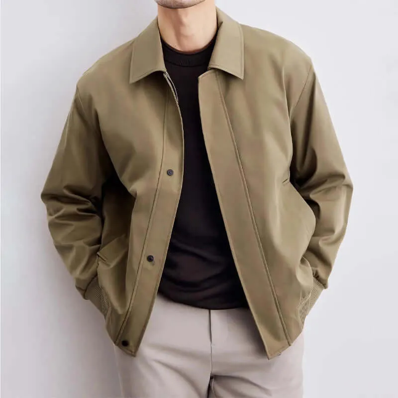 Men's Bomber Jacket with Ribbed Cuffs