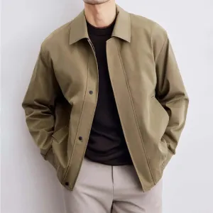 Men's Bomber Jacket with Ribbed Cuffs