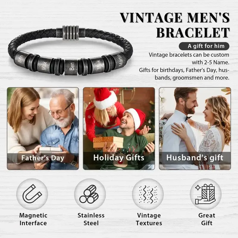 Men's Personalised Bracelet | Men's Braided Bracelets