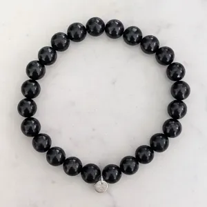 Men's Shungite Gemstone Bracelet - 8mm Smooth