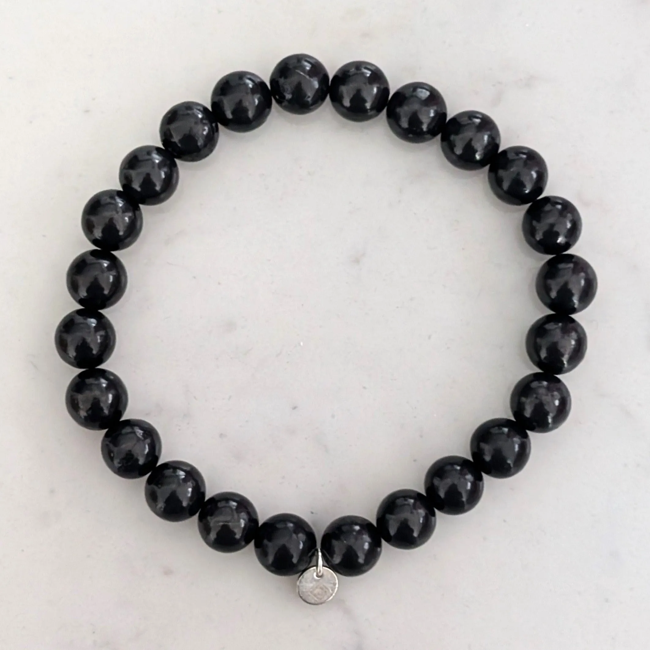 Men's Shungite Gemstone Bracelet - 8mm Smooth