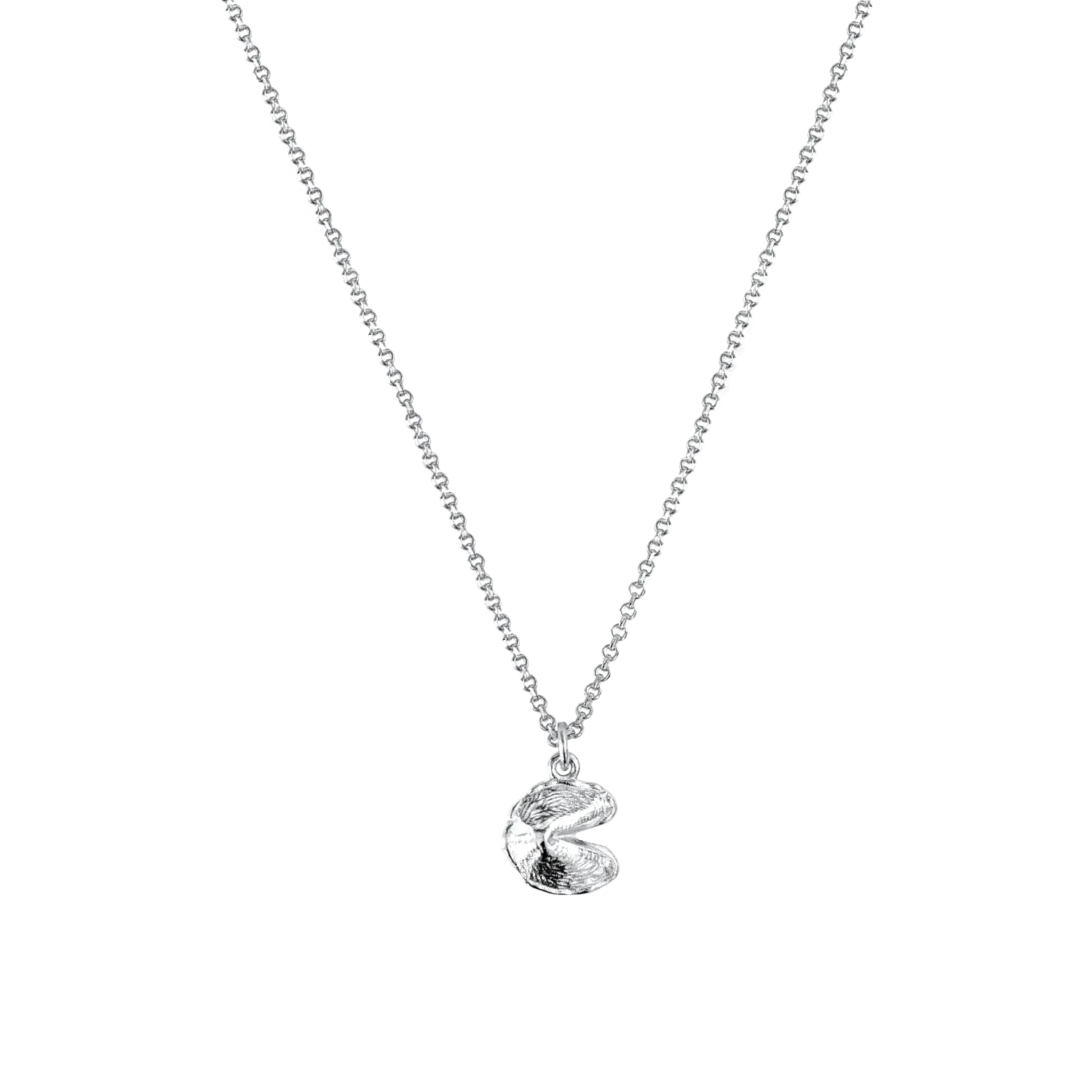Mini Fortune Cookie Necklace in Silver